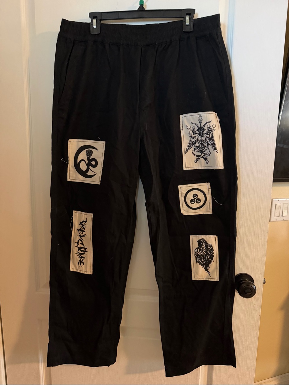 NWOT Welcome Skateboards Volume Occult Patch Elastic/Drawstring Waist Pants   XL